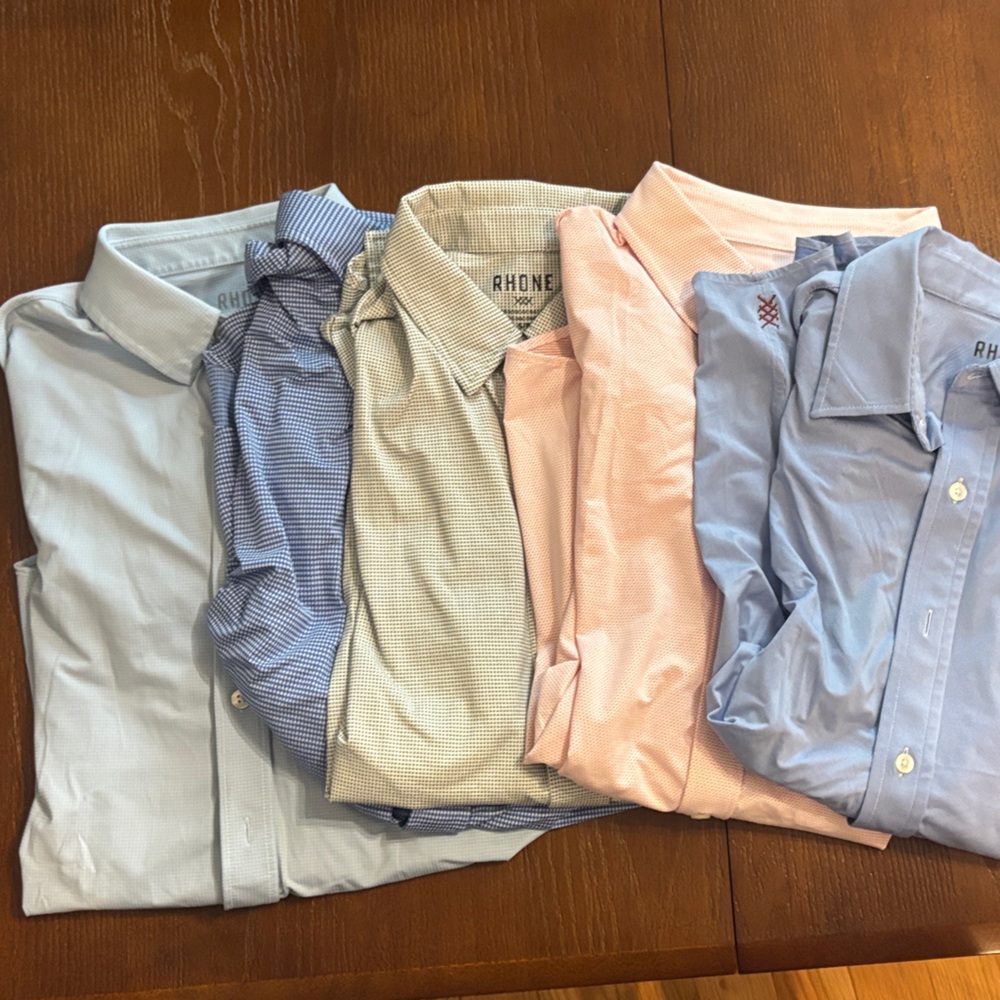 Assorted Men's Dress Shirts - Blue, Light Blue, Pink, Cream